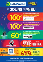 Catalogue Euromaster à Endoufielle, avec 9 pages Prospectus Euromaster à Endoufielle, "LES JOURS DU PNEU", 9 pages, 16/02/2026 - 28/02/2026