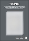 Pochettes de plastification - TRONIC - Lidl Pochettes de plastification - TRONIC à 2,39 € dans le catalogue Lidl