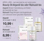 Beauty Oil Arganöl bio oder Rizinusöl bio von ARYA LAYA im aktuellen VITALIA Reformhaus Prospekt für 8,99 €