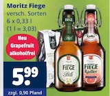 Grapefruit alkoholfrei Angebote von Moritz Fiege bei Getränkewelt Düsseldorf für 5,99 €