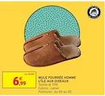 Mule fourrée homme - L'île aux oiseaux dans le catalogue Intermarché