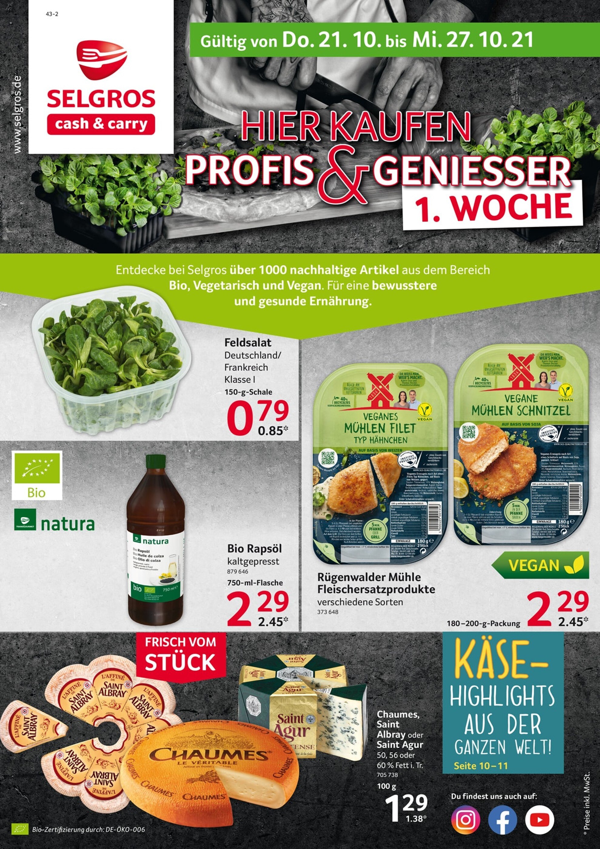 Selgros Prospekt für Frankfurt mit 24 Seiten Selgros Prospekt für Frankfurt: "Food", 24 Seiten, 21.10.2021 - 27.10.2021