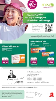 Aktueller mea - meine apotheke Prospekt (Quickborn, 4 Seiten zum blättern mea - meine apotheke Prospekt Unsere Juli-Angebote mit 4 Seiten