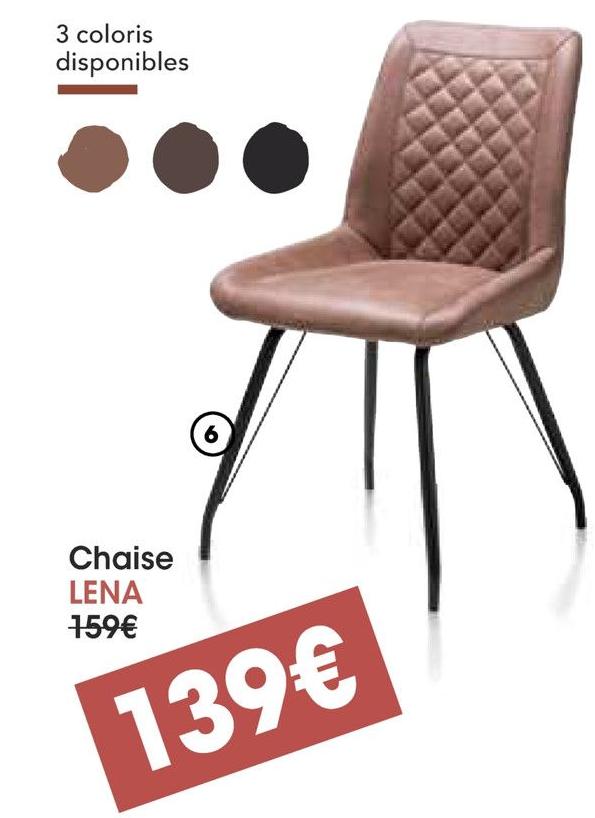 H&H Vaujours - Chaise Lena en tissu Rocky Promo Chaise Lena en tissu Rocky dans le catalogue H&H Soldes & Promos à Vaujours