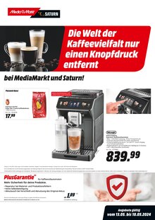 Haushaltselektronik im MediaMarkt Saturn Prospekt "Die Welt der Kaffeevielfalt nur einen Knopfdruck entfernt" mit 5 Seiten (Potsdam)