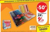 60 feutres acryliques - Super U à Montbéliard 60 feutres acryliques en promo chez Super U Montbéliard à 9,99 €