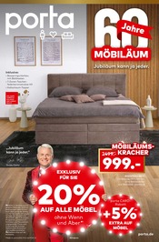 Aktueller porta Möbel Prospekt mit Bett, "60 JAHRE MÖBILÄUM", Seite 1
