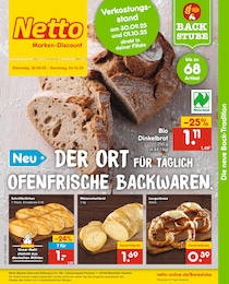 Netto Marken-Discount Prospekt: "DER ORT FÜR TÄGLICH OFENFRISCHE BACKWAREN", 4 Seiten, 30.09.2025 - 04.10.2025