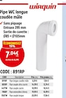 Pipe WC longue coudée mâle - WIRQUIN - Screwfix à Roubaix Pipe WC longue coudée mâle - WIRQUIN en promo chez Screwfix Roubaix à 7,04 €