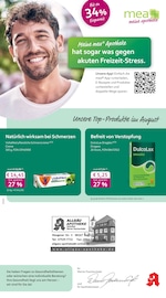 mea - meine apotheke Apotheken Prospekt der aktuellen Woche mit 4 Seiten, gültig von 01.08.2026 bis 31.08.2026, in Kißlegg und Umgebung Aktueller mea - meine apotheke Apotheken Prospekt in Kißlegg und Umgebung, "Unsere August-Angebote" mit 4 Seiten, 01.08.2026 - 31.08.2026