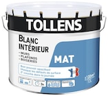Peinture bicouche murs, plafonds et boiseries intérieure acrylique mat blanc 10 L - Tollens dans le catalogue Brico Dépôt