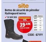 Bottes de sécurité de pétrolier Hydroguard noires - site en promo chez Screwfix Wattrelos à 39,49 €