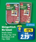 Metzgerfrisch Bio Salami Angebote bei Lidl Troisdorf für 2,19 €