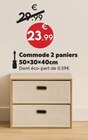 Commode 2 paniers - Maxi Bazar à Saint-Maur-des-Fossés Commode 2 paniers en promo chez Maxi Bazar Saint-Maur-des-Fossés à 23,99 €