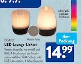 LED-Lounge-Lichter von CASALUX für 14,99 € bei ALDI SÜD im Angebot LED-Lounge-Lichter von CASALUX im aktuellen ALDI SÜD Prospekt