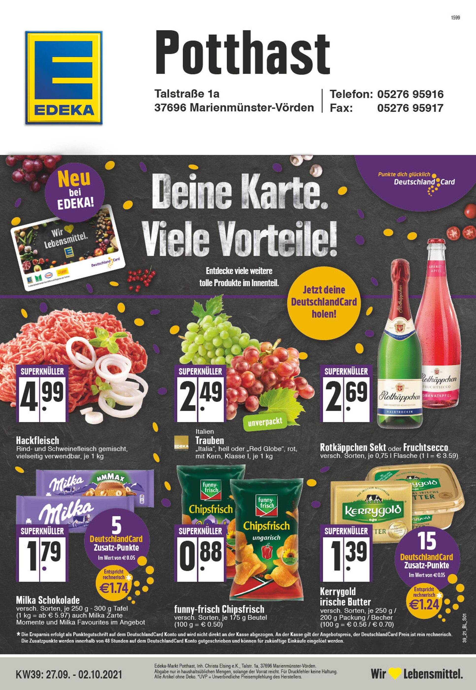 EDEKA Prospekt für Marienmünster mit 32 Seiten EDEKA Prospekt für Marienmünster: "Aktuelle Angebote", 32 Seiten, 27.09.2021 - 02.10.2021