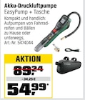 Akku-Druckluftpumpe EasyPump + Tasche für 54,99 € bei OBI im Angebot Akku-Druckluftpumpe EasyPump + Tasche im aktuellen OBI Prospekt