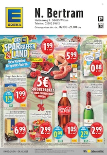 Coca Cola im EDEKA Prospekt "Aktuelle Angebote" mit 24 Seiten (Witten)
