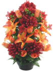 Promo Vasque de chrysanthèmes, boutons de roses, lys tigrés et mini fleurs à 34,99 € dans le catalogue Bazarland à Langogne