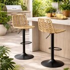 Lot de 2 tabourets de bar rotin et métal avec hauteur réglable H. 91 à 111 cm - Brico Dépôt à Reims Lot de 2 tabourets de bar rotin et métal avec hauteur réglable H. 91 à 111 cm en promo chez Brico Dépôt Reims à 79,90 €