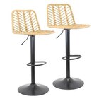 Lot de 2 tabourets de bar rotin et métal avec hauteur réglable H. 91 à 111 cm - Brico Dépôt à Reims Lot de 2 tabourets de bar rotin et métal avec hauteur réglable H. 91 à 111 cm en promo chez Brico Dépôt Reims à 79,90 €