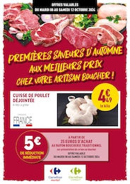 Prospectus Rayon Boucherie Carrefour à Aurec-sur-Loire, "PREMIÈRES SAVEURS D'AUTOMNE AUX MEILLEURS PRIX CHEZ VOTRE ARTISAN BOUCHER !", 6 pages, 08/10/2024 - 12/10/2024