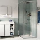 Promo Accès d'angle gain de place avec porte coulissante intérieure l. 80 x L. 80 x H. 190 cm, verre transparent, profilés alu chromé, GoodHome Maza à 159,00 € dans le catalogue Castorama à Mandelieu-la-Napoule