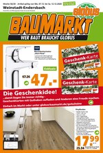 Globus-Baumarkt Prospekt für Waiblingen mit 12 Seiten Globus-Baumarkt Prospekt für Waiblingen: "WER BAUT BRAUCHT GLOBUS", 12 Seiten, 06.12.2020 - 12.12.2020