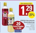 Herzstücke Getränkesirup Angebote von EDEKA bei WEZ Bad Oeynhausen für 1,29 €
