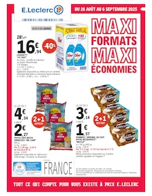 Prospectus E.Leclerc de la semaine "MAXI FORMATS MAXI ÉCONOMIES" avec 1 pages, valide du 26/08/2025 au 06/09/2025 pour Gouesnou et alentours