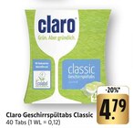 Geschirrspültabs Classic Angebote von Claro bei E center Filderstadt für 4,79 €