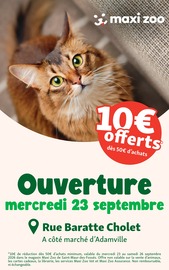 Prospectus Jardineries & Animaleries Maxi Zoo en cours à Chennevières-sur-Marne et alentours, "Ouverture", 4 pages, 23/09/2026 - 26/09/2026 Catalogue Jardineries & Animaleries Maxi Zoo en cours à Chennevières-sur-Marne et alentours, "Ouverture", 4 pages, 23/09/2026 - 26/09/2026