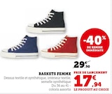 BASKETS FEMME - U Collection en promo chez Super U Perpignan à 17,94 €