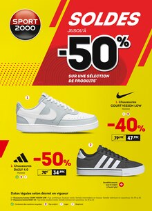Prospectus Sport 2000 de la semaine "SOLDES jusqu'à -50%" avec 1 pages, valide du 25/06/2025 au 22/07/2025 pour Landerneau et alentours