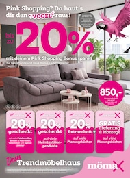 mömax Prospekt für Forstinning und Umgebung: „Pink Shopping? Da haut‘s dir den Vogel raus!“, 16 Seiten, 14.09.2026 - 20.09.2026
