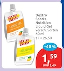 Liquid Gel von Dextro Sports Nutrition für 1,59 € bei budni im Angebot Liquid Gel von Dextro Sports Nutrition im aktuellen budni Prospekt