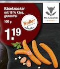 Knacker im V-Markt Prospekt Käseknacker mit 18 % Käse, glutenfrei von Haller im aktuellen V-Markt Prospekt für 1,19 €