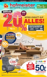 hofmeister Prospekt für Pfalzgrafenweiler: "20% MÖBELRABATT AUF ALLES!", 8 Seiten, 15.09.2025 - 27.09.2025