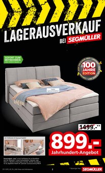 Boxspringbett im Segmüller Prospekt "LAGERAUSVERKAUF BEI SEGMÜLLER" mit 56 Seiten (Frankfurt (Main))