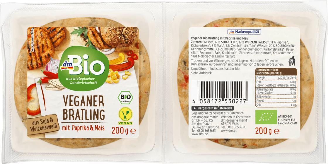 dm-drogerie markt Nietwerder - veganer Bratling mit Paprika & Mais veganer Bratling mit Paprika & Mais Angebot bei dm-drogerie markt Nietwerder im Prospekt Aktuelle Angebote