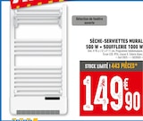 Promo Sèche-serviettes mural 500 W + soufflerie 1000 W à 149,90 € dans le catalogue Brico Cash à Somain