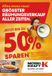 Möbel Kraft Prospekt Alles muss raus! mit  Seite in Brandis und Umgebung