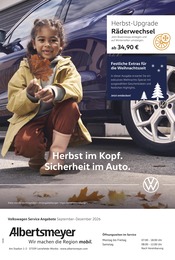 Volkswagen Werkstatt & Auto Prospekt der aktuellen Woche mit 1 Seite, gültig von 01.09.2026 bis 31.12.2026, in Leinefelde und Umgebung Aktueller Volkswagen Werkstatt & Auto Prospekt in Leinefelde und Umgebung, "Herbst im Kopf. Sicherheit im Auto." mit 1 Seite, 01.09.2026 - 31.12.2026