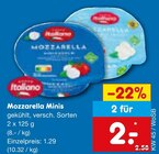 Aktuelles Mozzarella Minis Angebot bei Netto Marken-Discount in Ulm ab 1,29 €