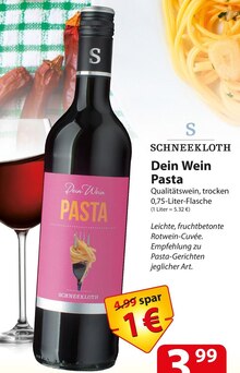 Schneekloth Dein Wein Pasta bei famila Nordost in Hannover Schneekloth Dein Wein Pasta im Angebot bei famila Nordost Hannover für 3,99 €