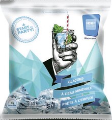 Glaçons à l’eau minérale prêts à l’emploi - Géant Casino à Paris Glaçons à l’eau minérale prêts à l’emploi en promo chez Géant Casino Paris à 2,14 €