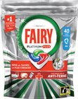 Tablettes lave-vaisselle tout en 1 platinum plus x40 - FAIRY en promo chez Intermarché Super Hyères à 23,10 €