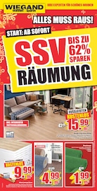Aktueller wohnen & sparen Wiegand Möbel & Einrichtung Prospekt in Oberdorla und Umgebung, "SSV RÄUMUNG BIS ZU 62% SPAREN" mit 6 Seiten, 11.07.2026 - 09.08.2026