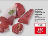Zart gereiftes Rindfleisch aus Deutschland: Rinderfilets/Lenden Angebote bei Marktkauf Aschaffenburg für 4,99 €