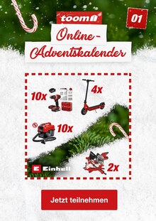 toom Baumarkt Prospekt für Osterholz-Scharmbeck mit 1 Seiten toom Baumarkt Prospekt für Osterholz-Scharmbeck: Online-Adventskalender, 1 Seiten, 01.12.2021 - 01.12.2021
